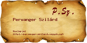 Pervanger Szilárd névjegykártya